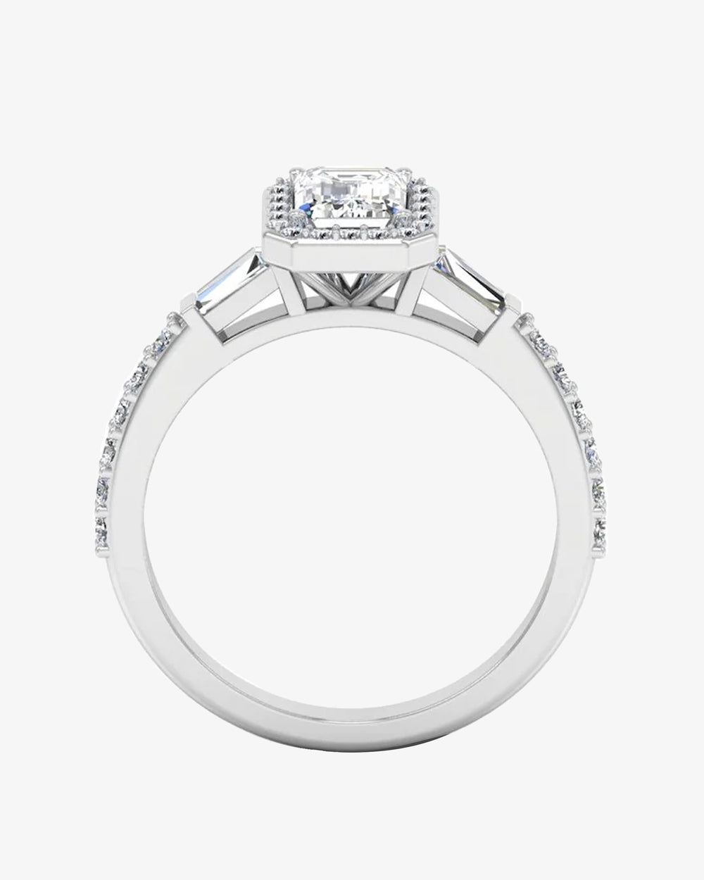 baguette round cut halo moissanite engagement ring icecartel o