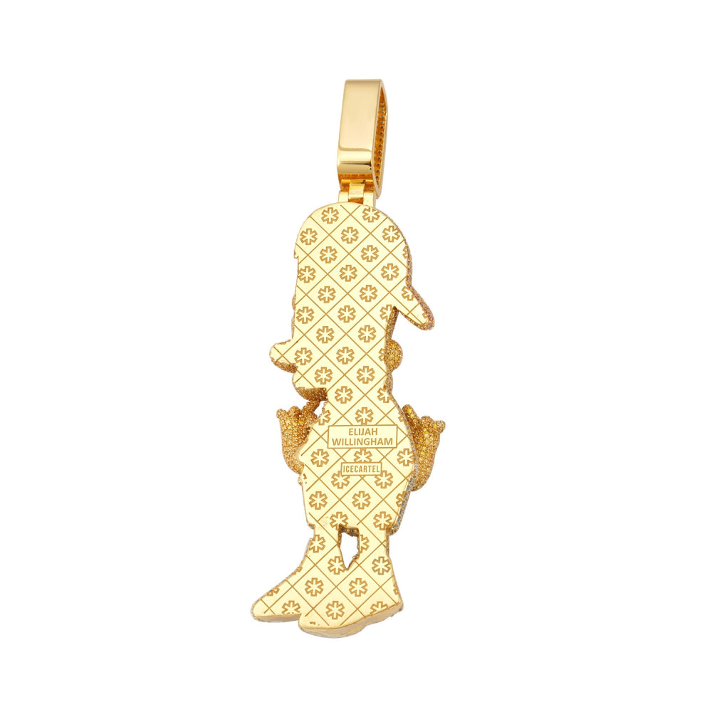 bart simpson custom moissanite logo pendant 14k gold icecartel back