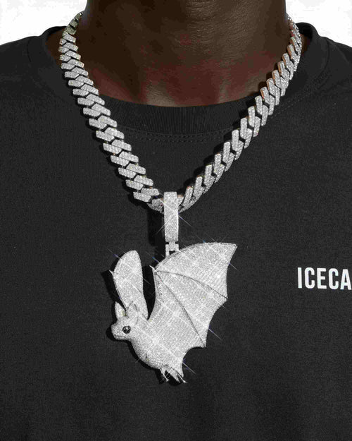 bat custom moissanite logo pendant 14k gold icecartel model