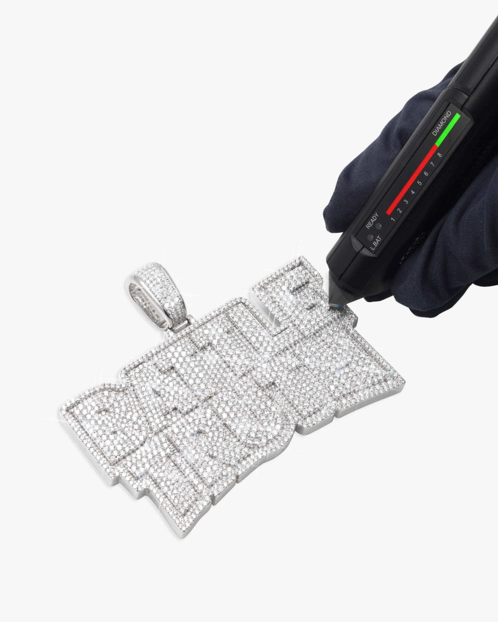 battle truth moissanite custom name pendant px test