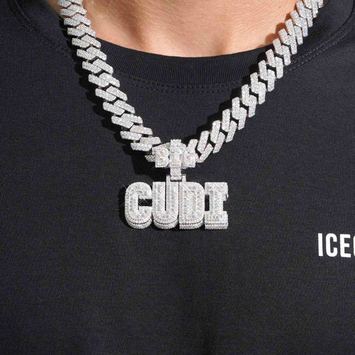 big cudi custom moissanite name pendant 14k gold icecartel model