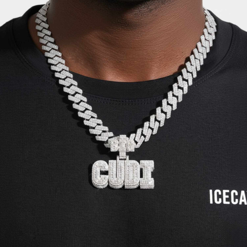 big cudi custom moissanite name pendant 14k gold icecartel model1