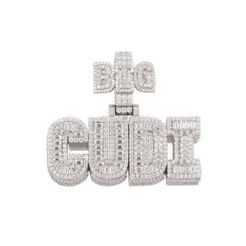 big cudi custom moissanite name pendant 14k gold icecartel white