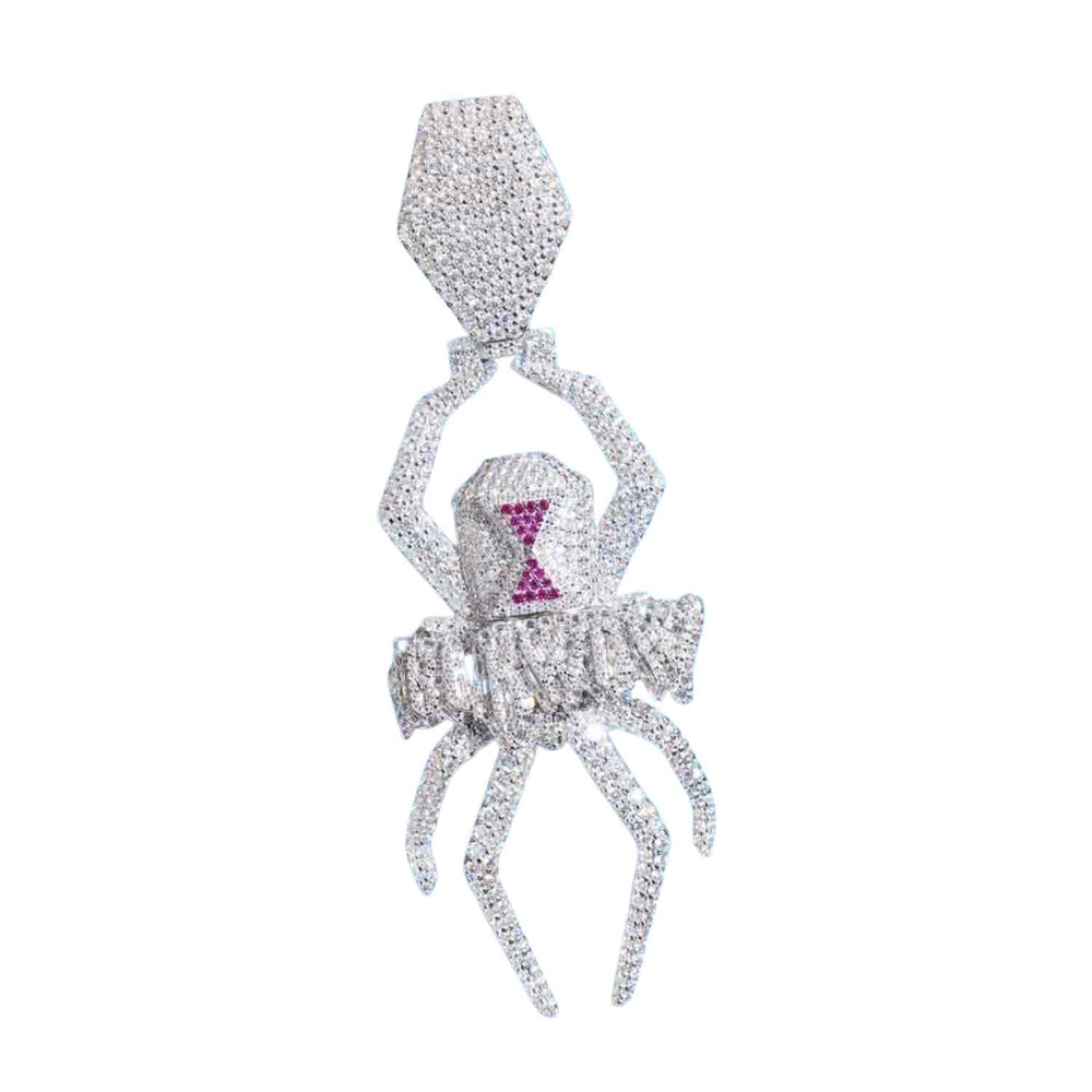 big custom moissanite spider pendant1