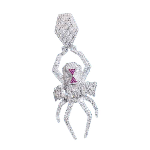 big custom moissanite spider pendant1