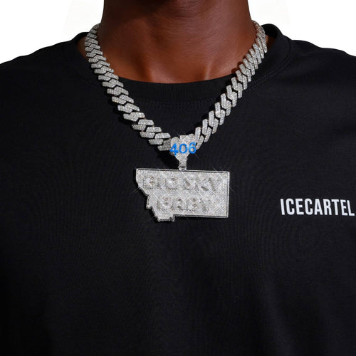 big sky baby moissanite custom name pendant 14k gold icecartel model