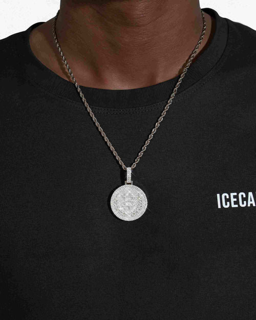 "BITCOIN" Custom Circle Pendant 14K Gold