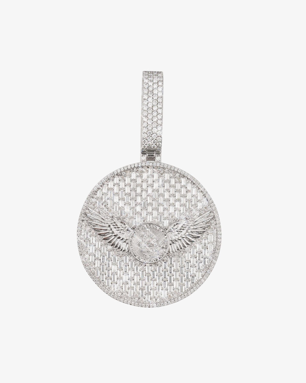 bitcoin eagle custom circle pendant 14k gold icecartel