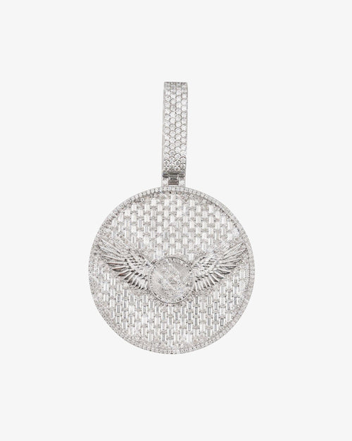 bitcoin eagle custom circle pendant 14k gold icecartel