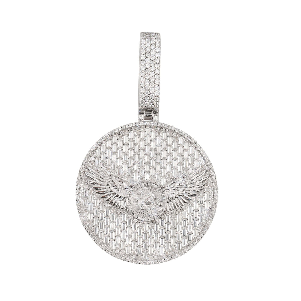 bitcoin eagle custom circle pendant 14k gold icecartel