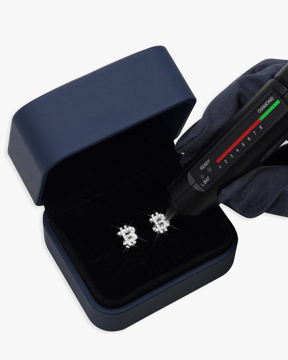 bitcoin moissanite earrings 14k gold icecartel box