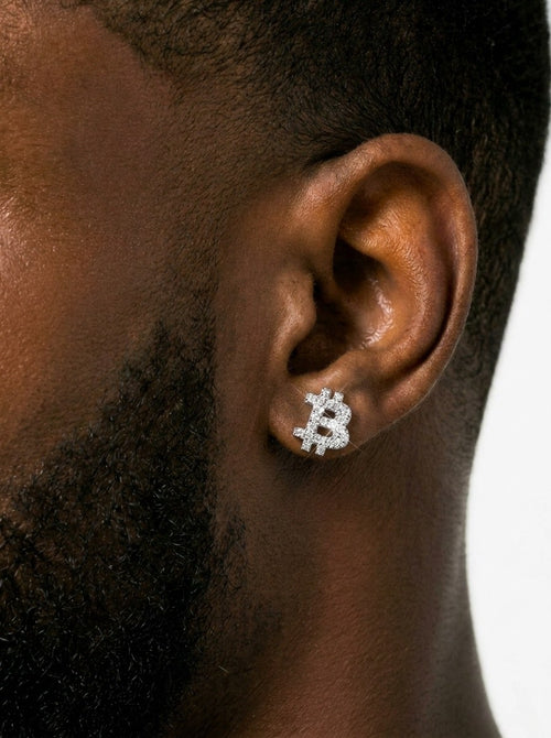 bitcoin moissanite earrings 14k gold icecartel model new
