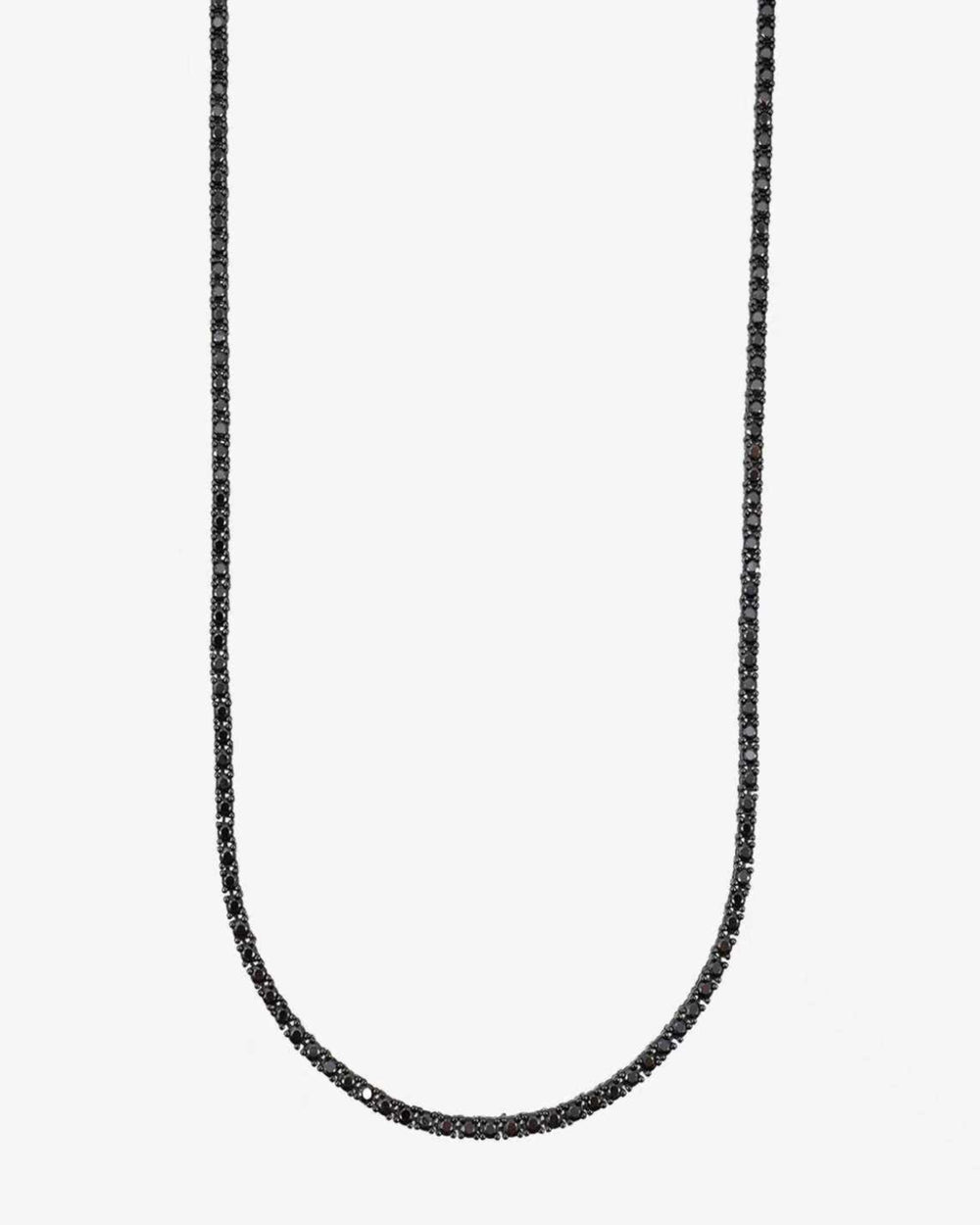 Black Moissanite Tennis Chain 14K Black Gold (ALL SIZES) - 2MM