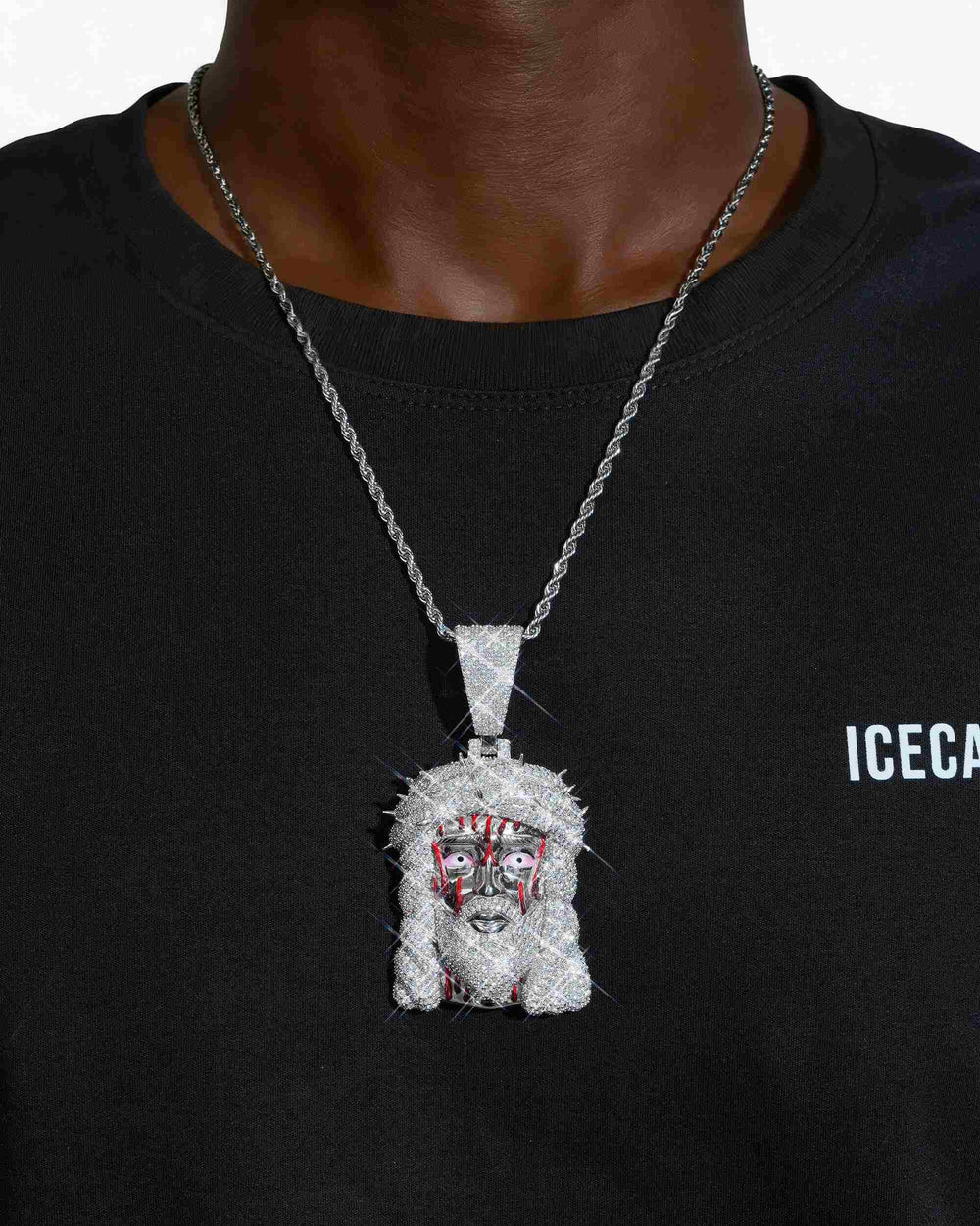 Blood Jesus Piece 14K Gold - White Gold