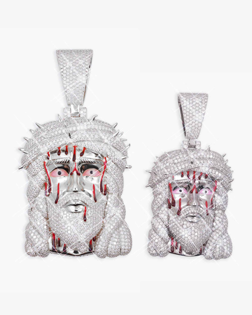 Blood Jesus Piece 14K Gold - White Gold