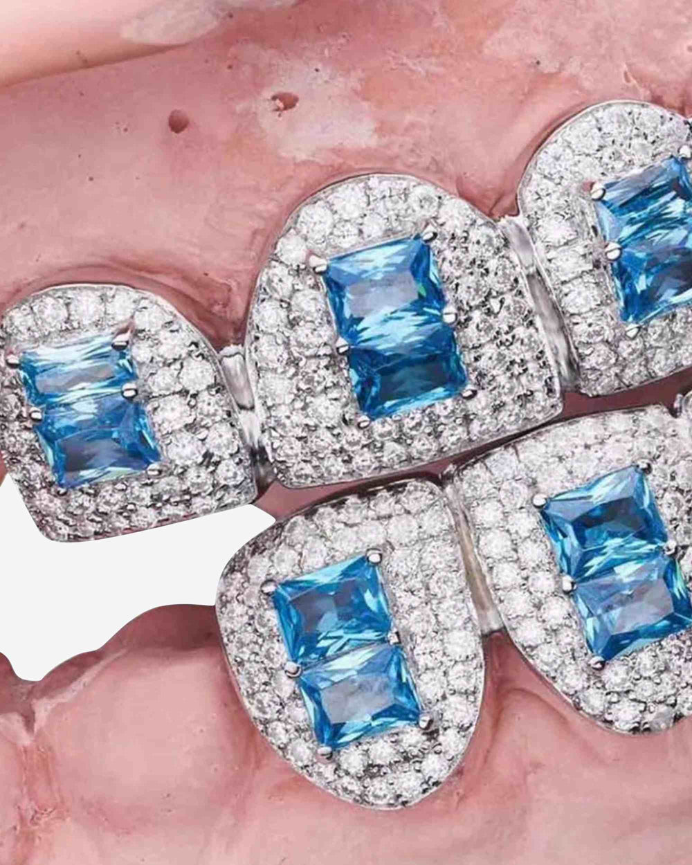 blue gemstone moissanite grillz icecartel closeup