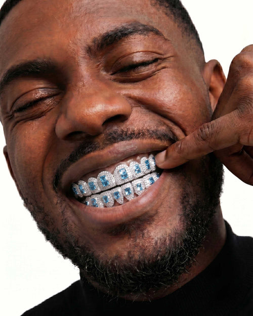 blue gemstone moissanite grillz icecartel px model