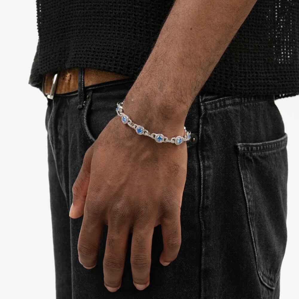 blue halo moissanite bracelet model