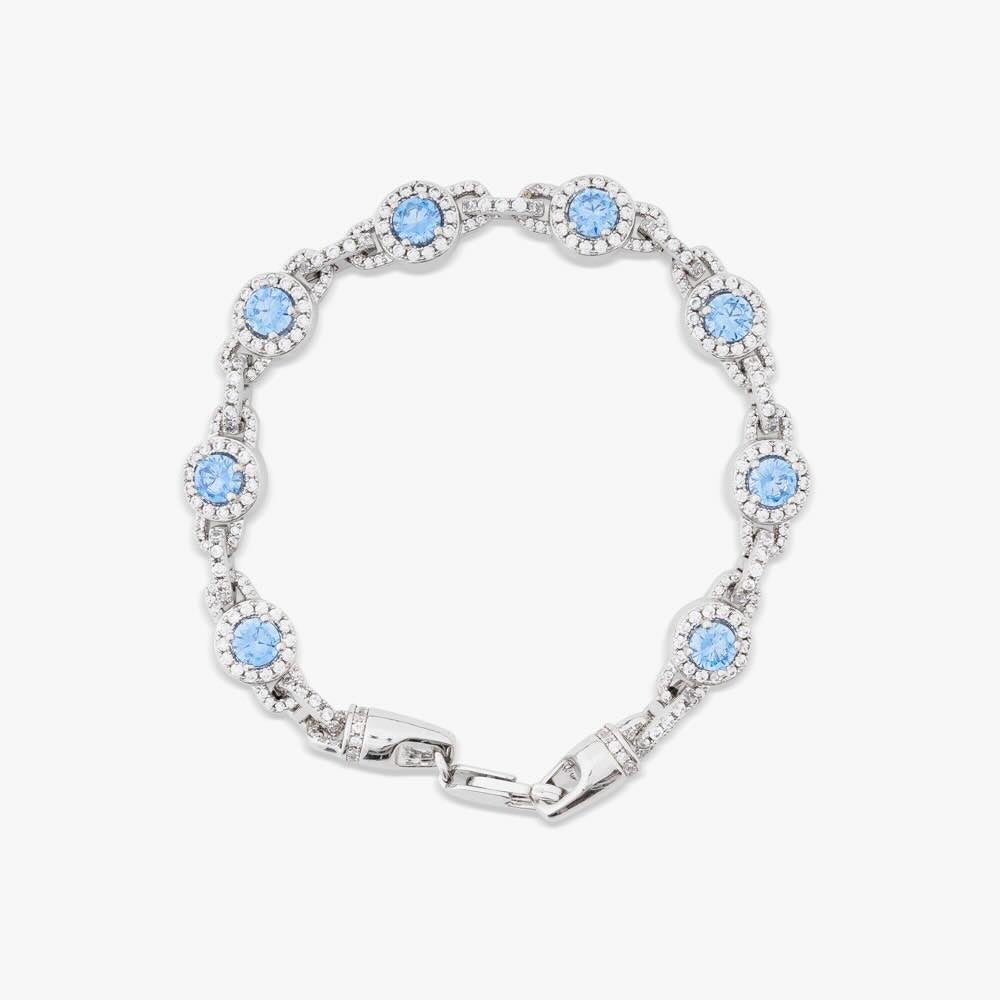 Bracelet en moissanite avec halo bleu