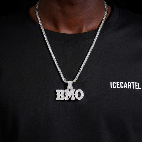 bmo custom moissanite name pendant 14k gold icecartel model