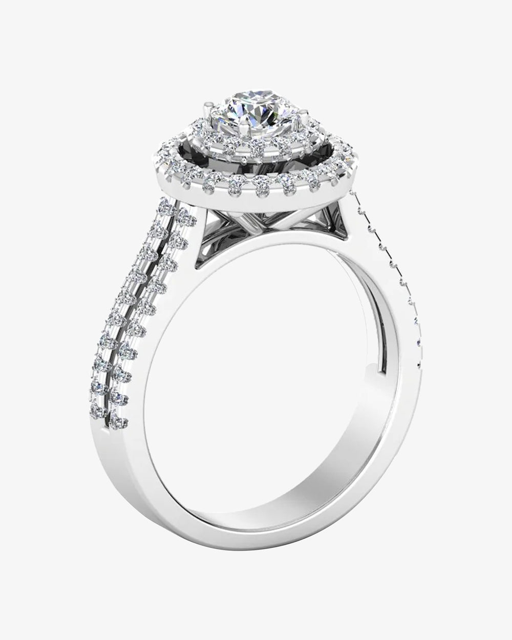 brilliant cut double halo split shank moissanite engagement ring icecartel angle