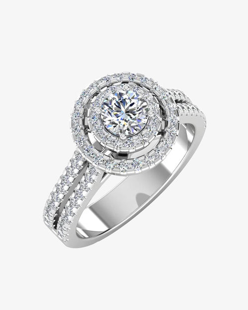 brilliant cut double halo split shank moissanite engagement ring icecartel main