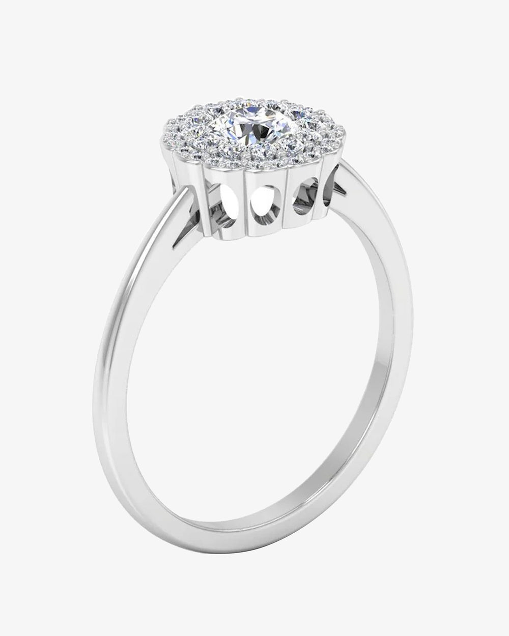 brilliant cut floral halo petite moissanite engagement ring icecartel angle