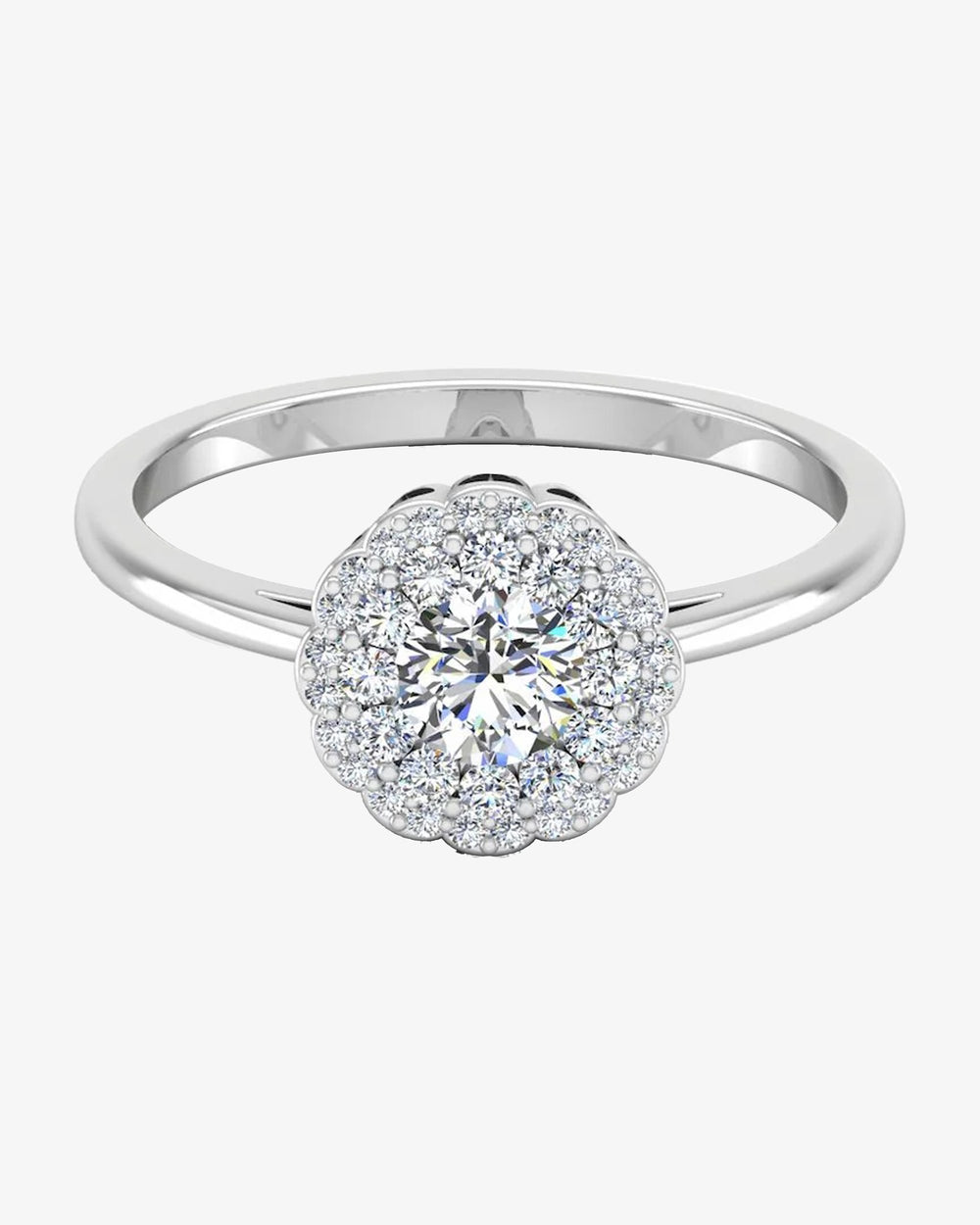 brilliant cut floral halo petite moissanite engagement ring icecartel horizontal