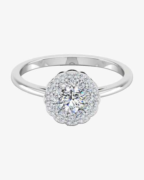 brilliant cut floral halo petite moissanite engagement ring icecartel horizontal