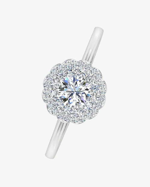 brilliant cut floral halo petite moissanite engagement ring icecartel i