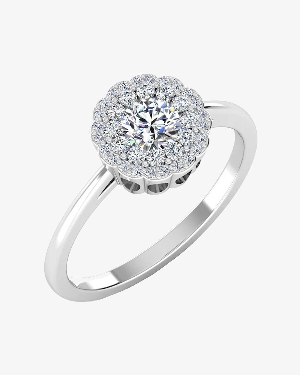 brilliant cut floral halo petite moissanite engagement ring icecartel main