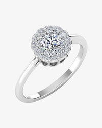 brilliant cut floral halo petite moissanite engagement ring icecartel main