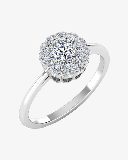 brilliant cut floral halo petite moissanite engagement ring icecartel main