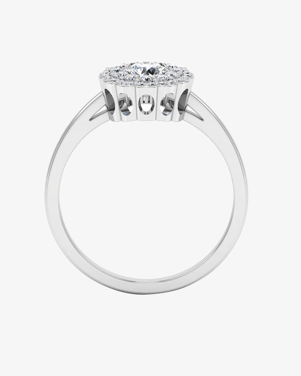 brilliant cut floral halo petite moissanite engagement ring icecartel o