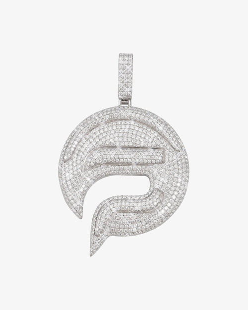 business logo custom circle pendant 14k gold ICECARTEL