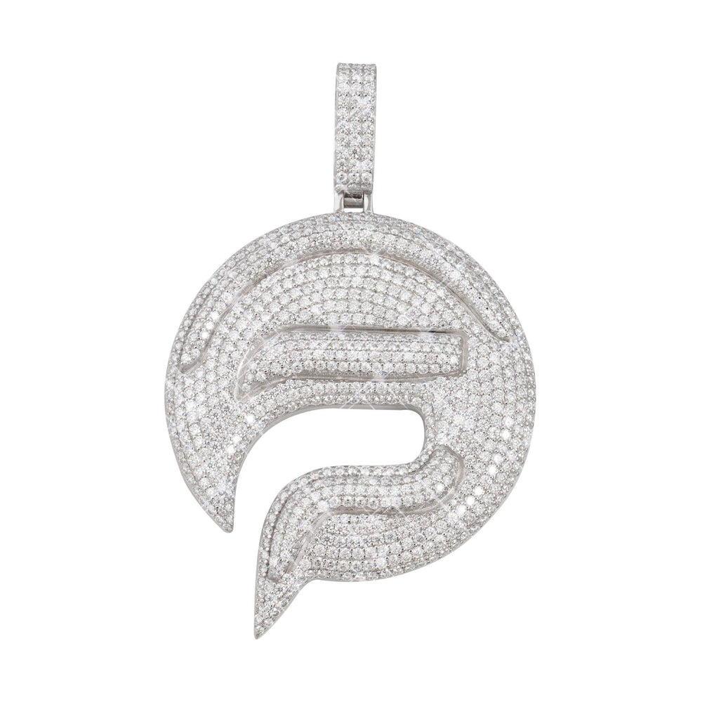 business logo custom circle pendant 14k gold ICECARTEL