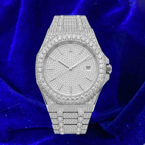 bust down moissanite watch 14k white gold icecartel main1