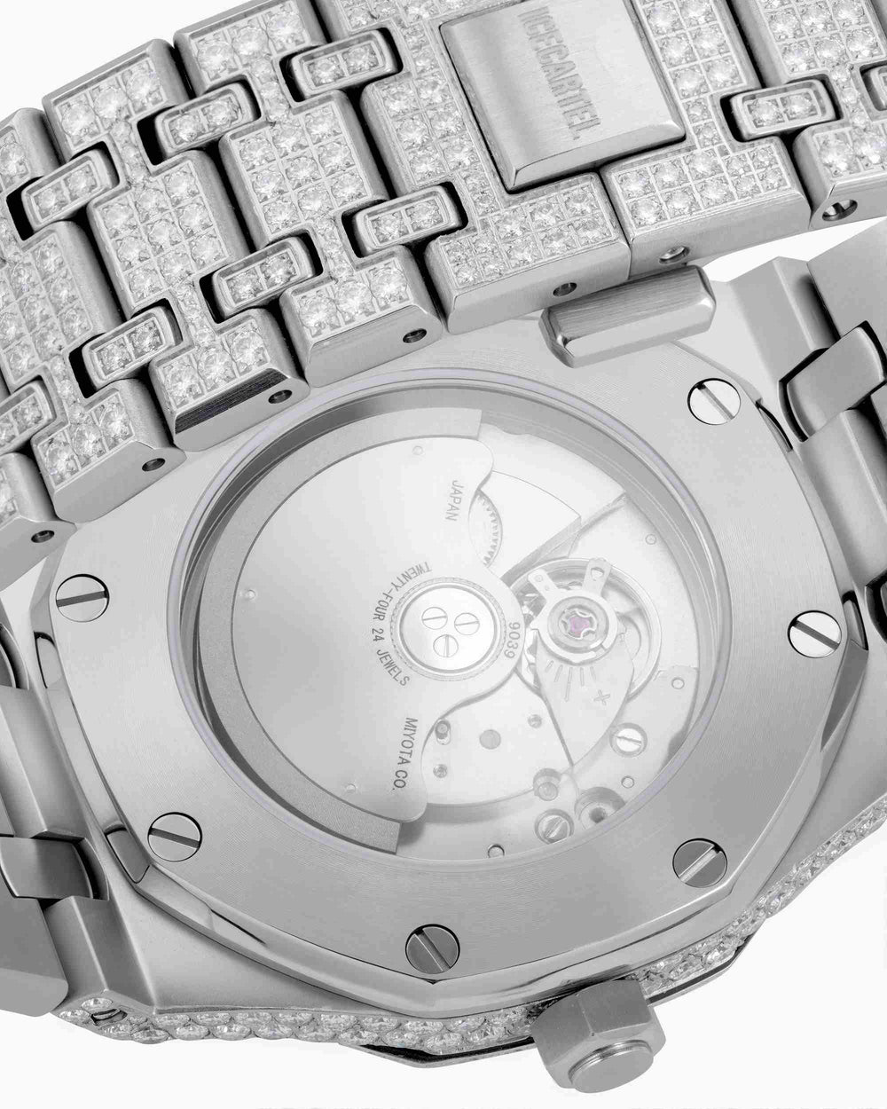 bust down moissanite watch 14k white gold icecartel newest px back