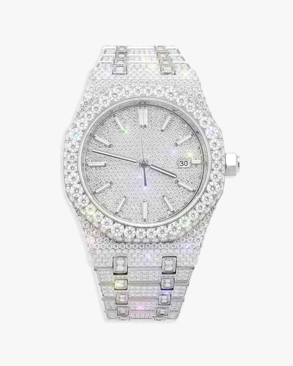 bust down moissanite watch 14k white gold icecartel newest px main