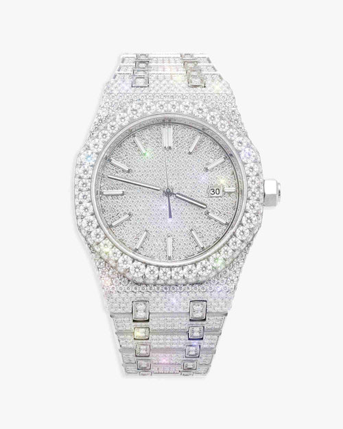 bust down moissanite watch 14k white gold icecartel newest px main