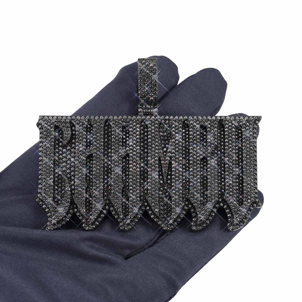 chambo custom black moissanite pendant 14k gold ICECARTEL hand