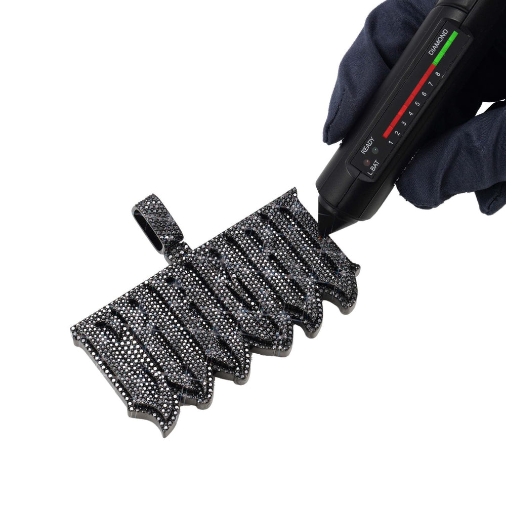 chambo custom black moissanite pendant 14k gold ICECARTEL test