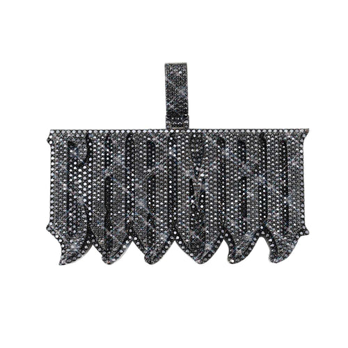 chambo custom black moissanite pendant 14k gold ICECARTEL