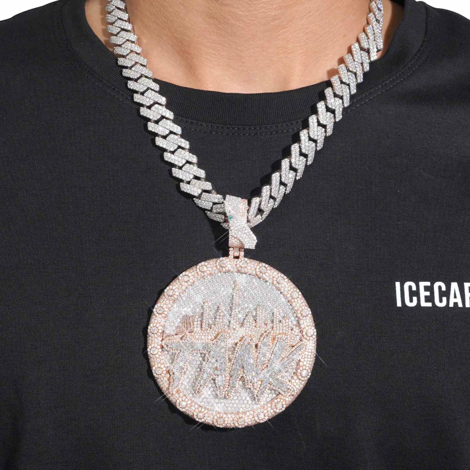 city tank custom circle pendant 14k gold icecartel model