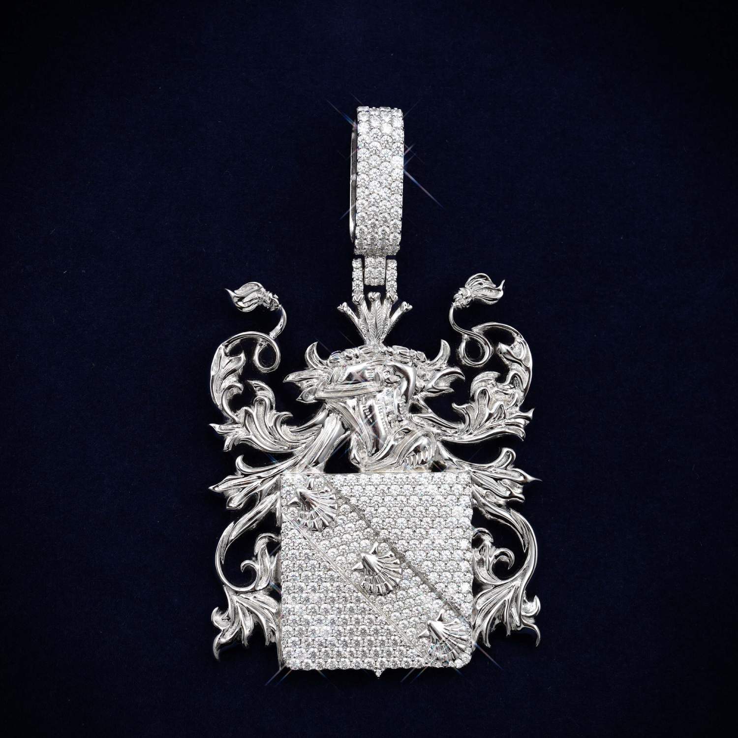 coat of arms home custom logo moissanite pendant 14k gold icecartel main