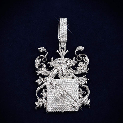 coat of arms home custom logo moissanite pendant 14k gold icecartel main