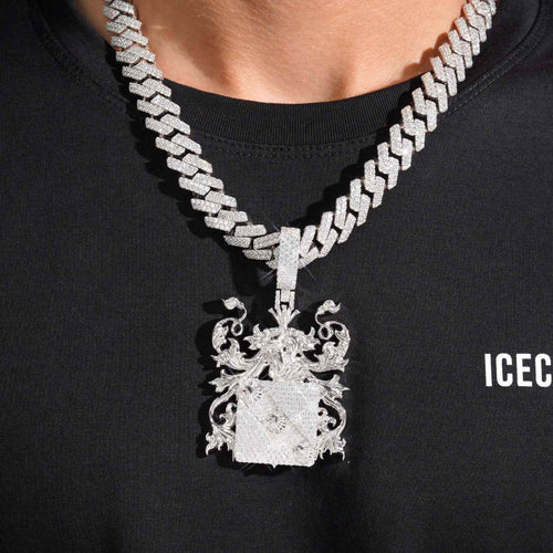 coat of arms home custom logo moissanite pendant 14k gold icecartel model