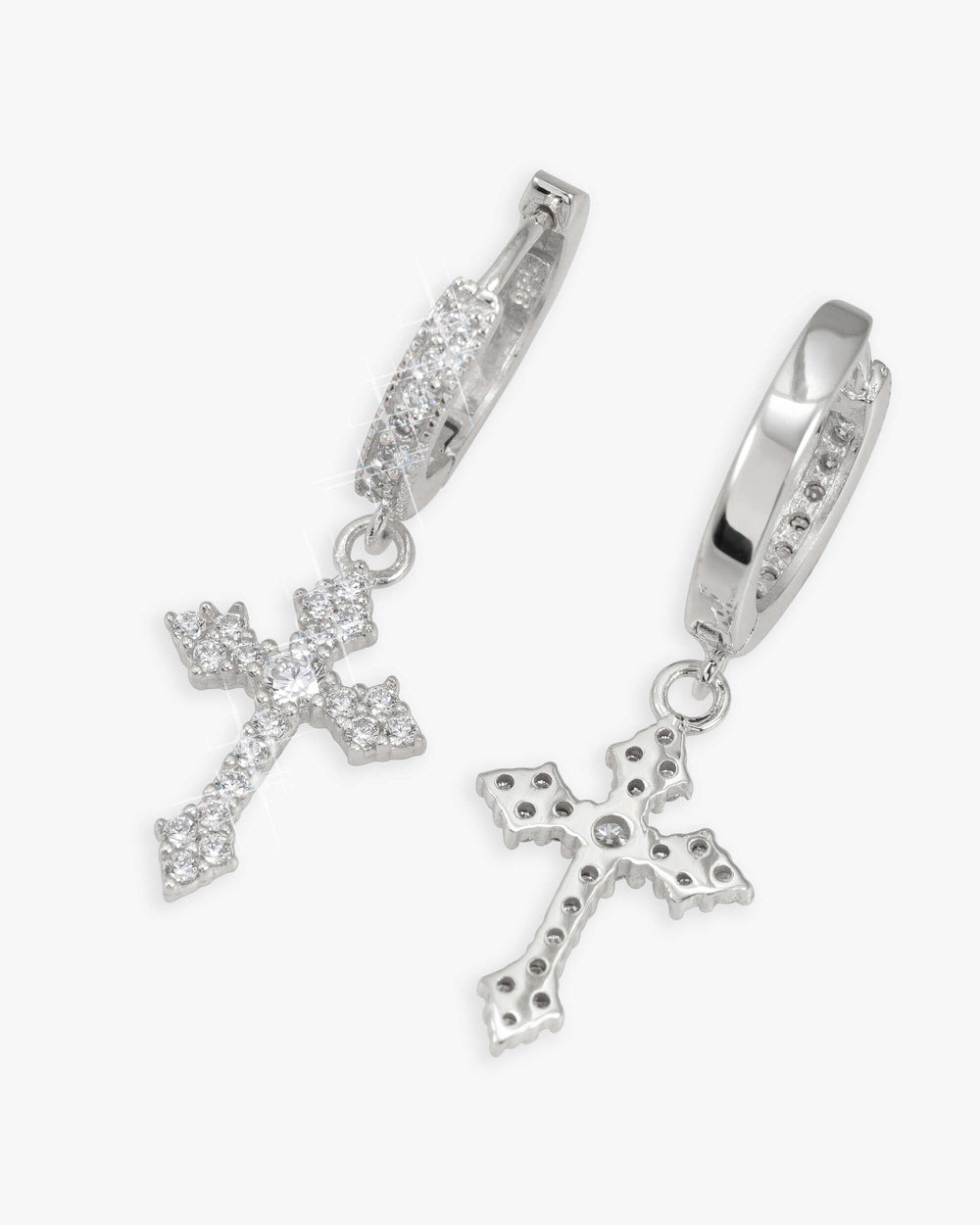 cross drop moissanite earrings 14k gold icecartel main_1