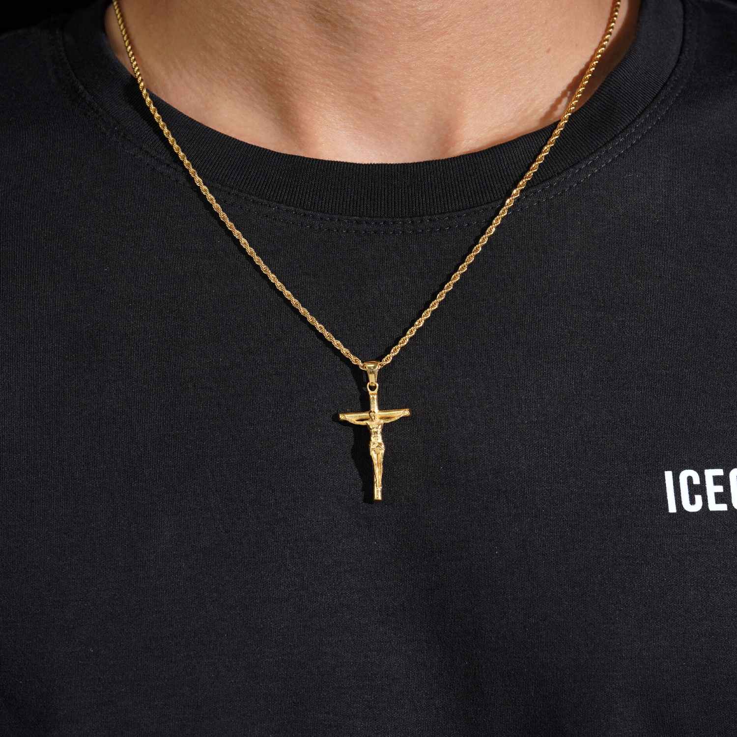 cross pendant 14k yellow gold icecartel model