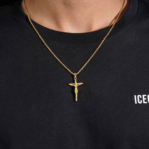 cross pendant 14k yellow gold icecartel model